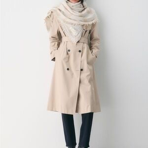 Scandi wool Wilfred Beige/cream Blanket Scarf